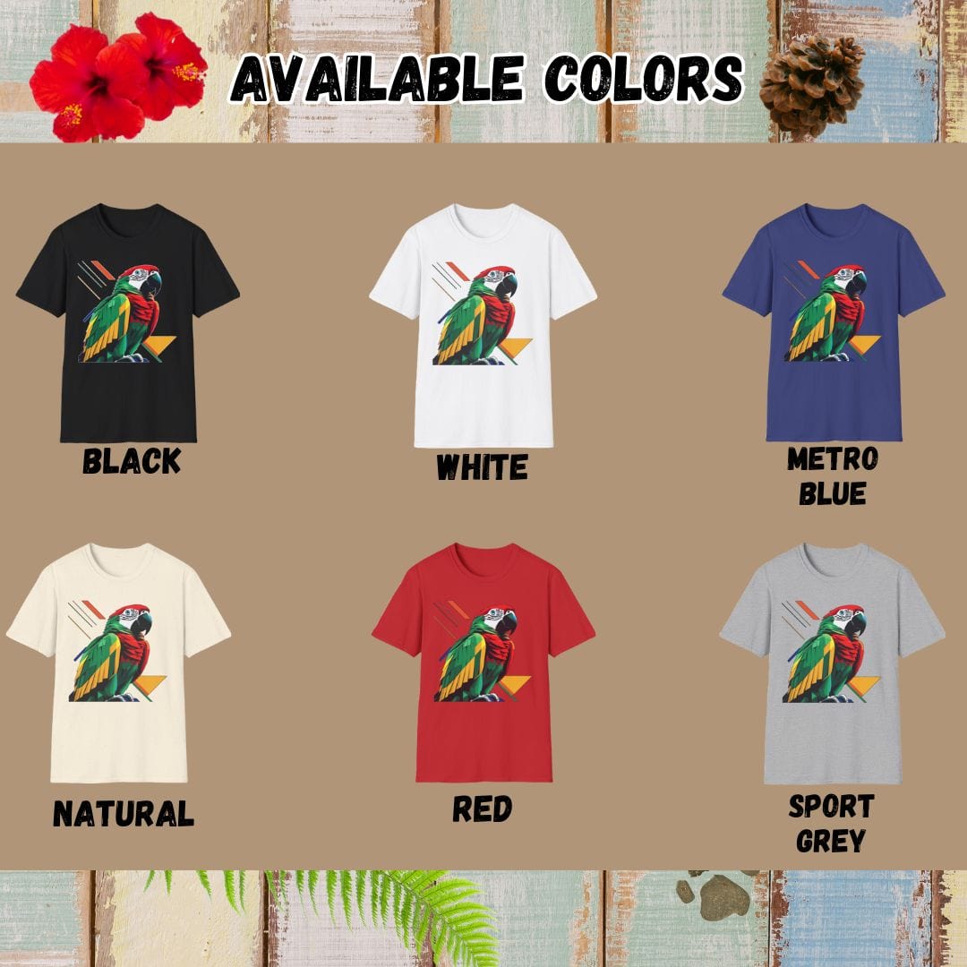 Parrot Tee β Geometric β Bold Vibrant Art