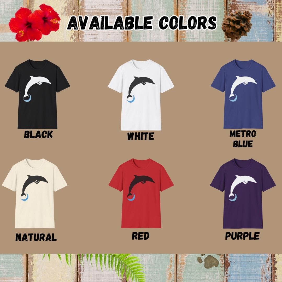 Dolphin Tee β Jumping Minimalist β Bold Vibrant Art