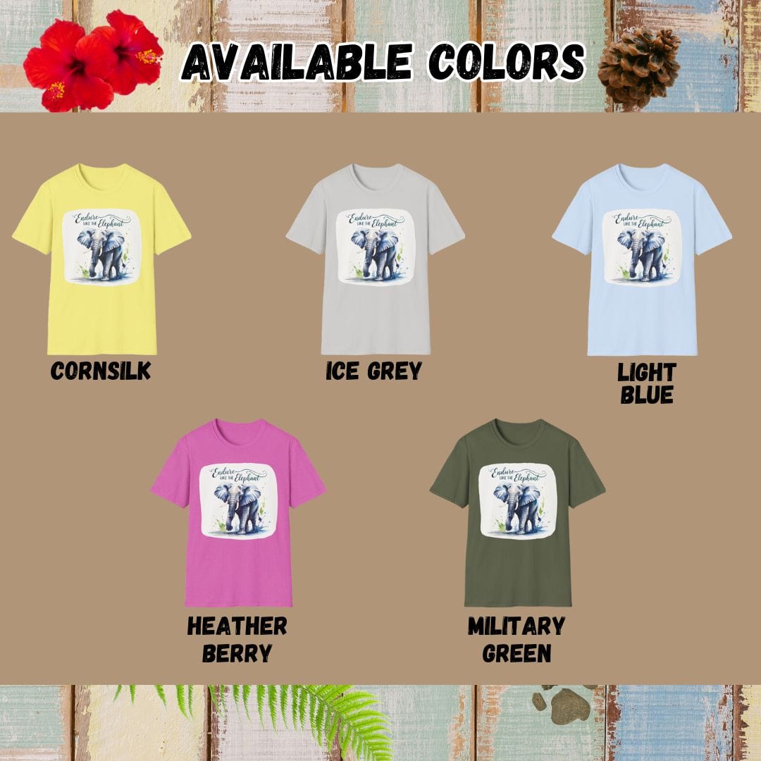 Elephant Tee β Endure Like The β Bold Vibrant Art