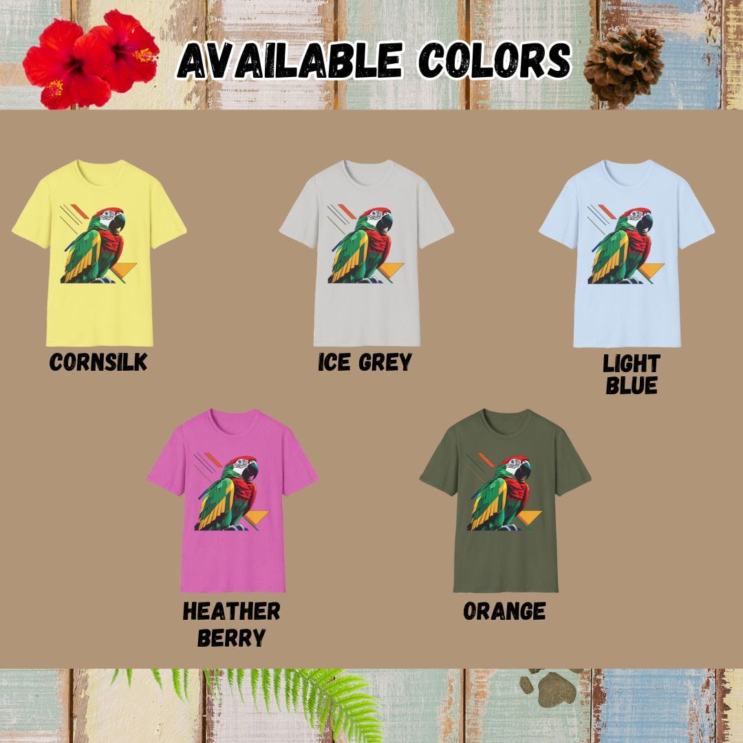 Parrot Tee β Geometric β Bold Vibrant Art