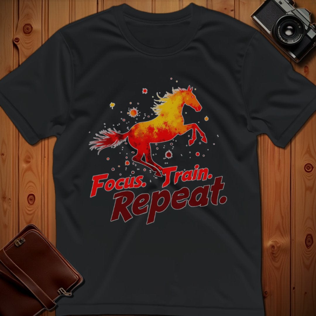 Horse Tee β Focus Train Repeat β Bold Vibrant Art