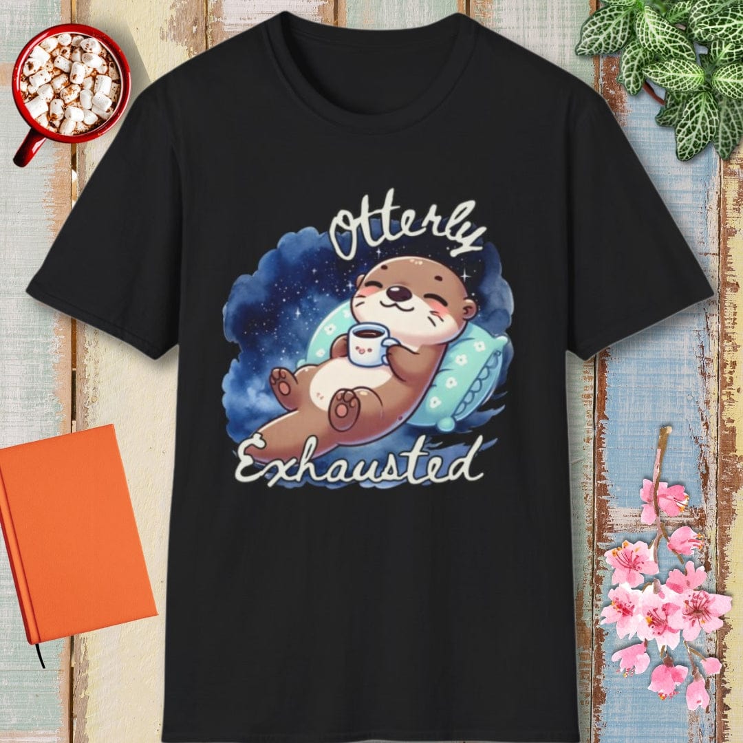 Otter Tee – Otterly Exhausted– Bold Vibrant Art