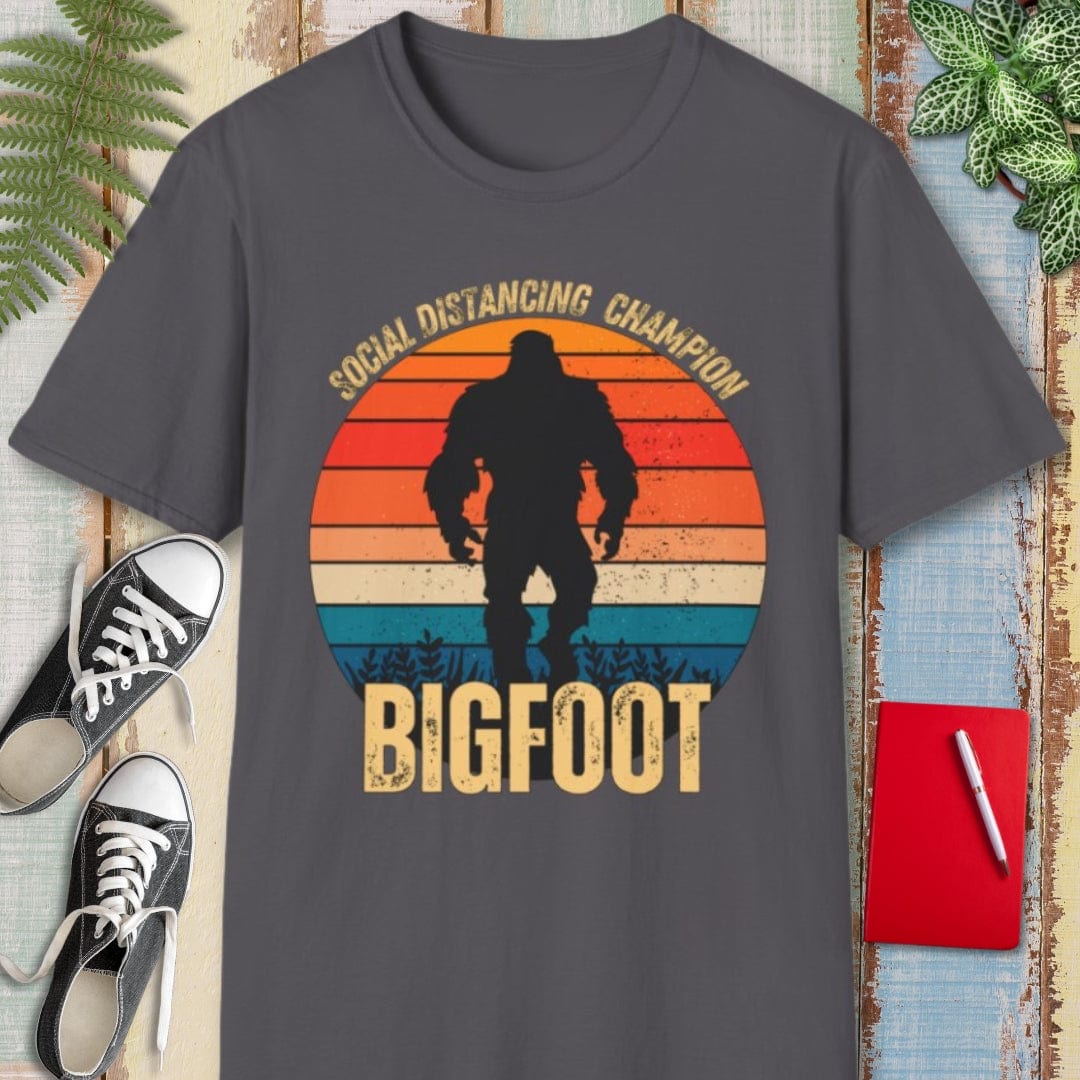 Bigfoot Tee β Social Distancing Champion β Bold Vibrant Art