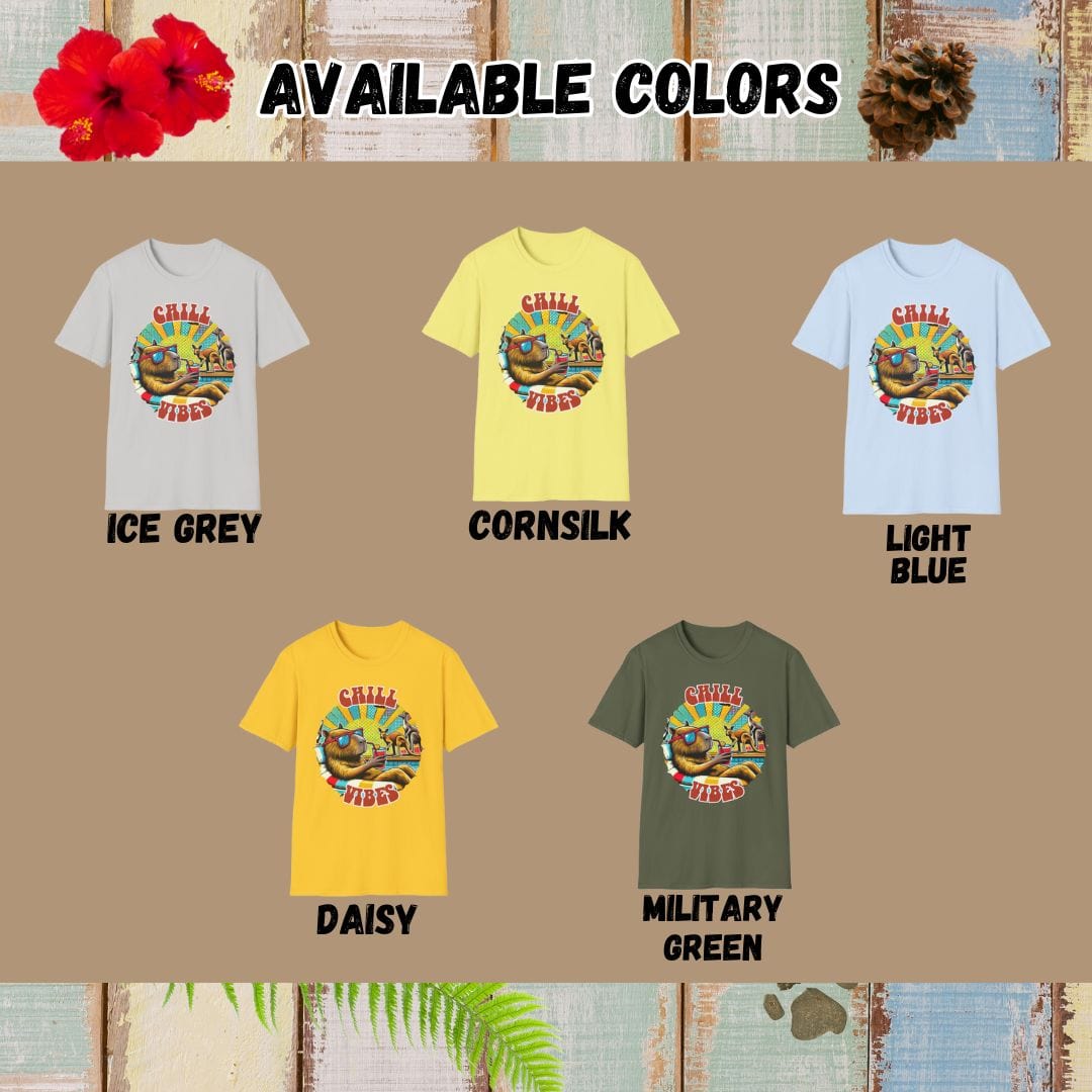 Capybara Tee β Chill Vibes β Bold Vibrant Art