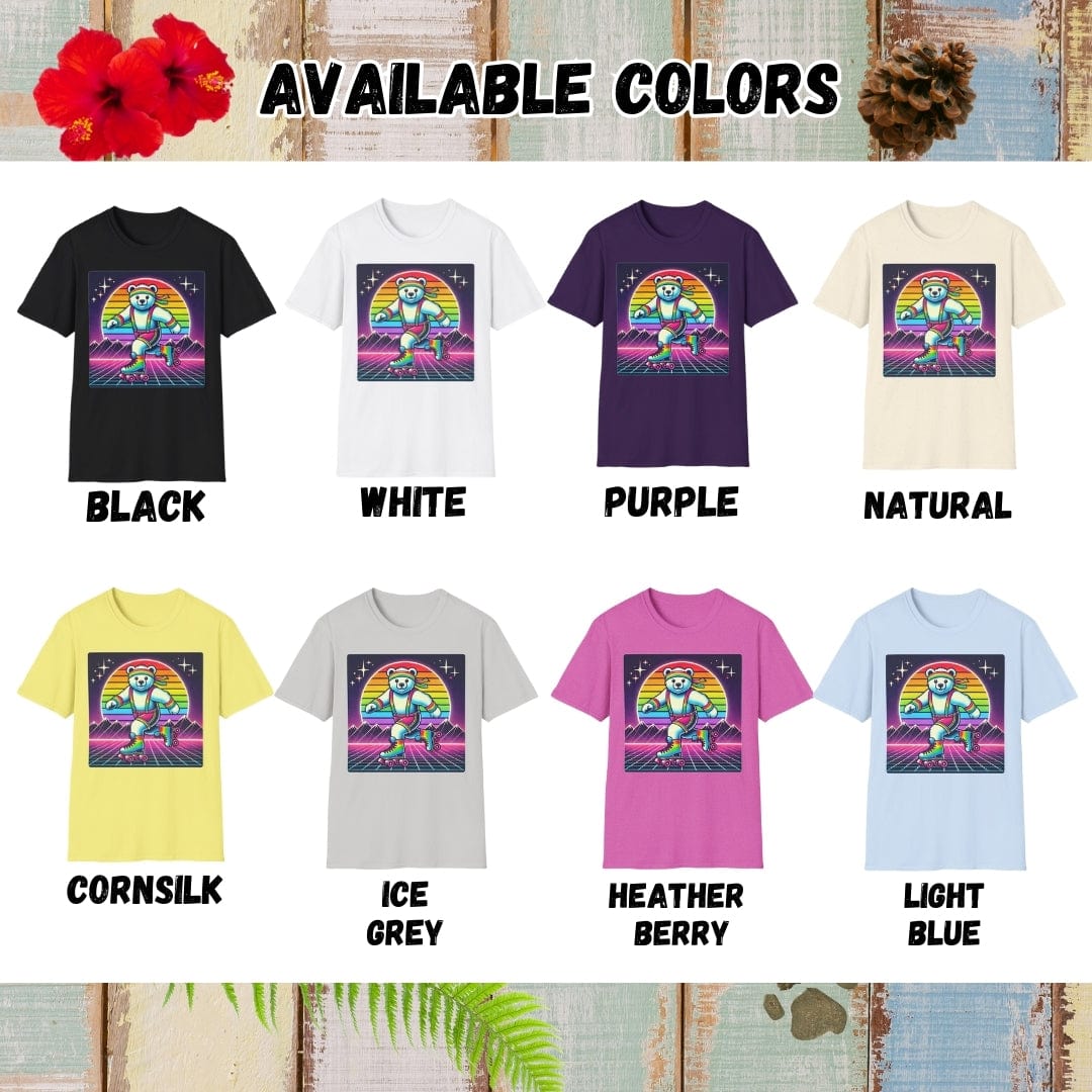 Bear Tee β 80's Roller Skating β Bold Vibrant Art