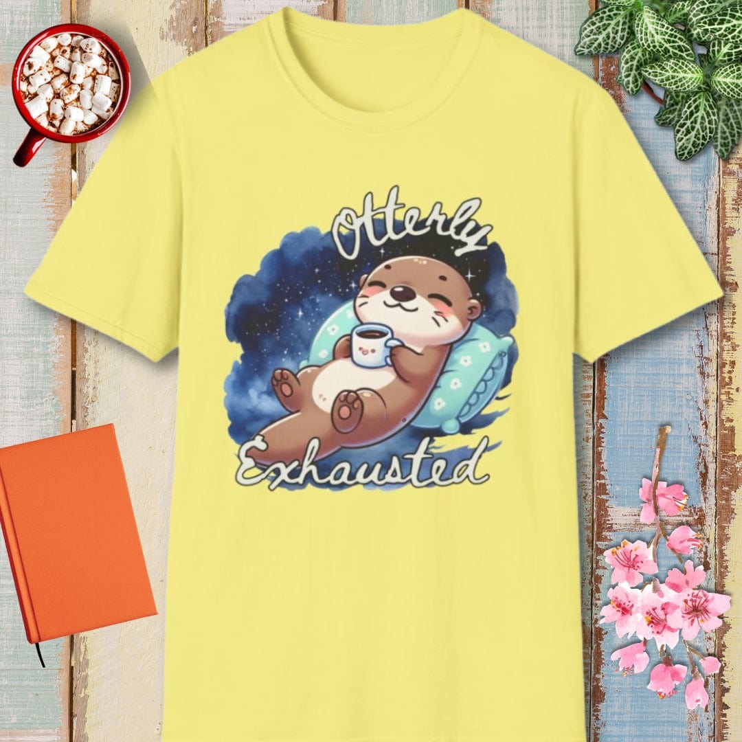 Otter Tee – Otterly Exhausted– Bold Vibrant Art