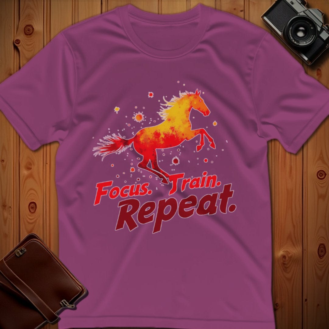 Horse Tee β Focus Train Repeat β Bold Vibrant Art