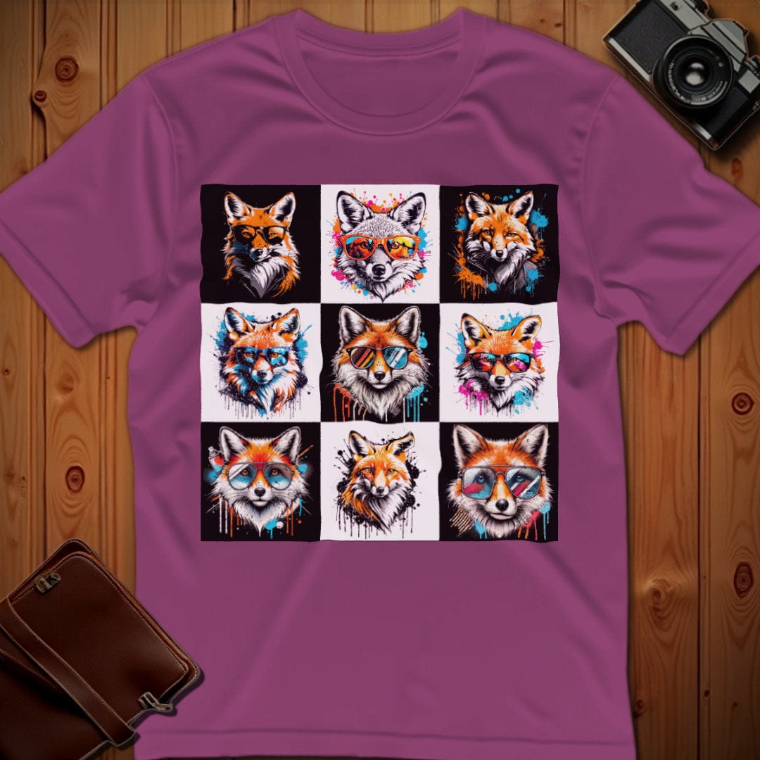 Fox Tee β Checkerboard β Bold Vibrant Art