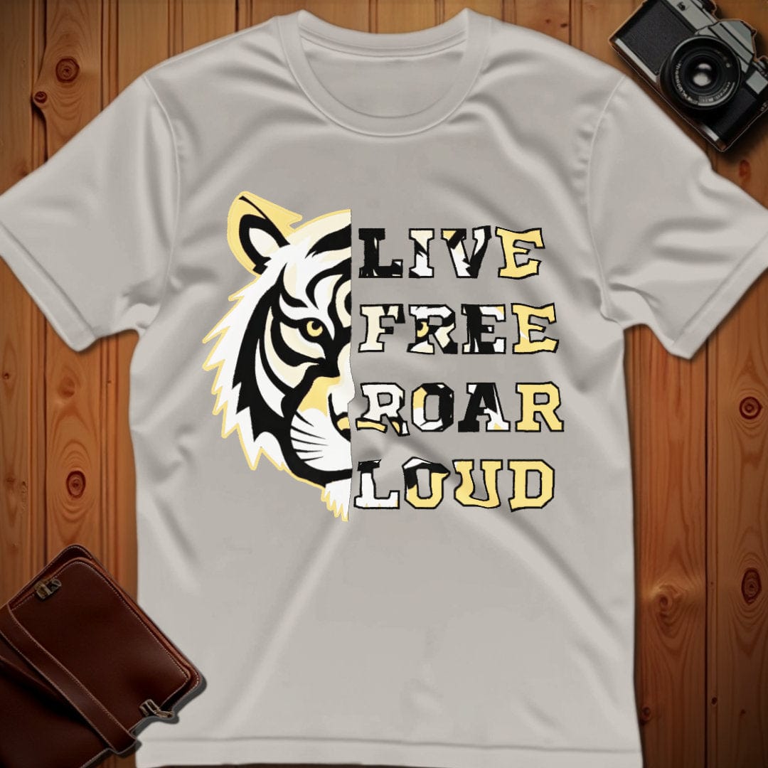 Tiger Tee β Live Free Roar Loud β Bold Vibrant Art