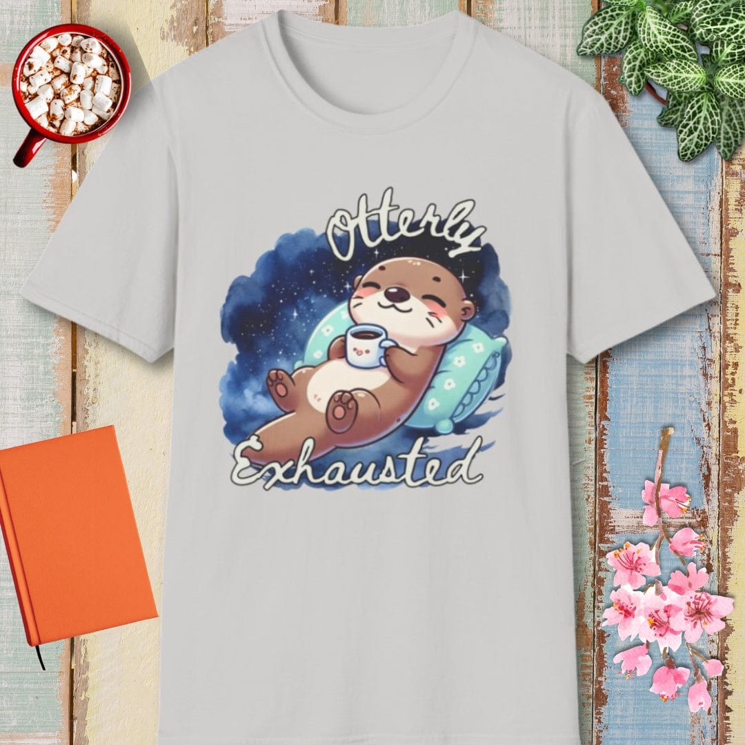 Otter Tee – Otterly Exhausted– Bold Vibrant Art