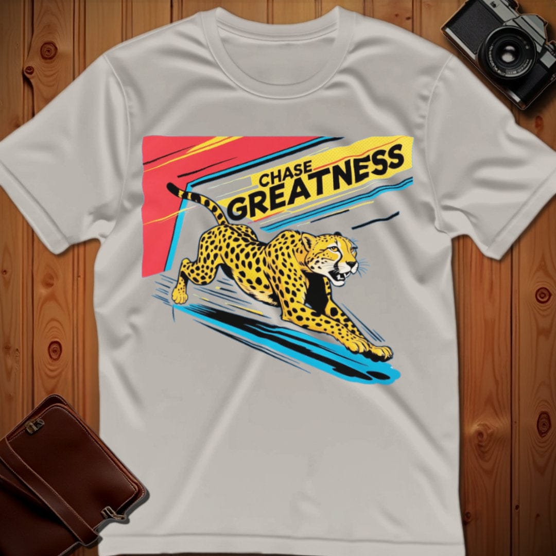 Cheetah Tee β Chase Greatness β Bold Vibrant Art