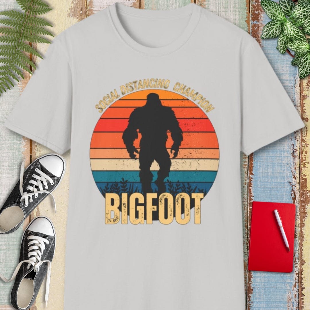 Bigfoot Tee β Social Distancing Champion β Bold Vibrant Art