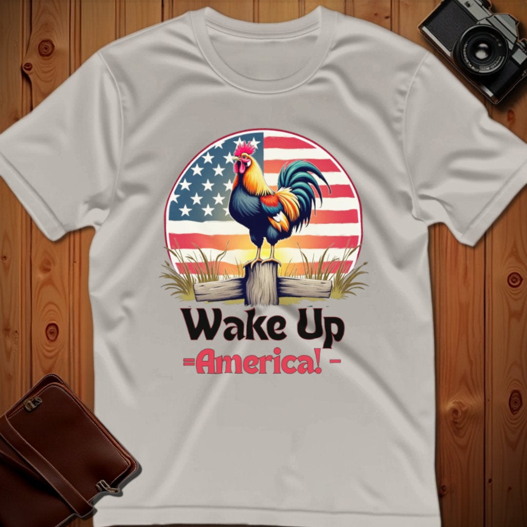 Rooster Tee β Wake Up America β Bold Vibrant Art