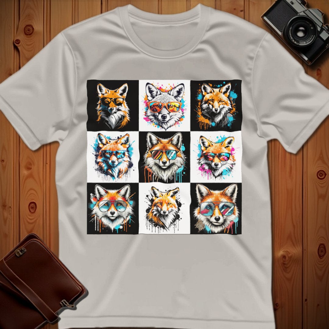 Fox Tee β Checkerboard β Bold Vibrant Art