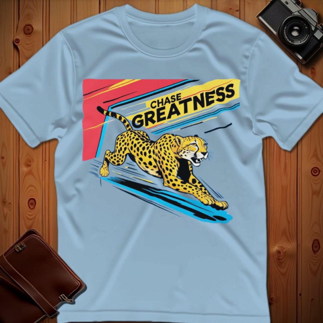 Cheetah Tee β Chase Greatness β Bold Vibrant Art