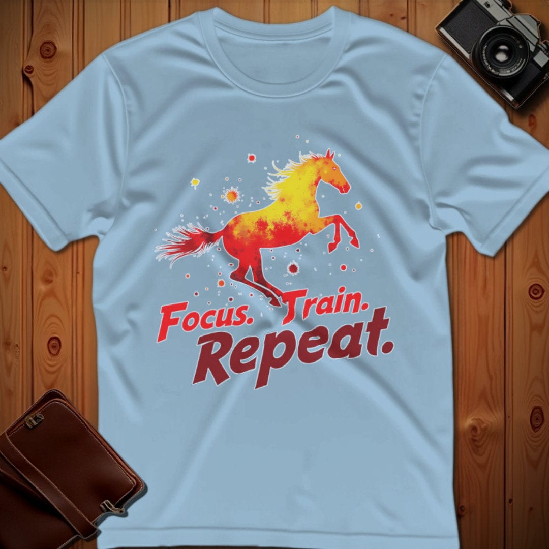 Horse Tee β Focus Train Repeat β Bold Vibrant Art