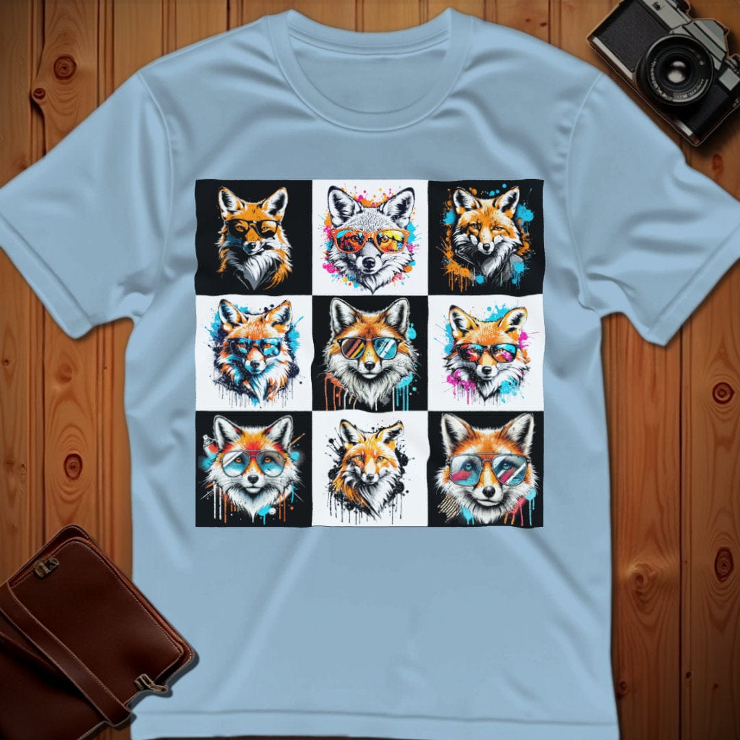 Fox Tee β Checkerboard β Bold Vibrant Art