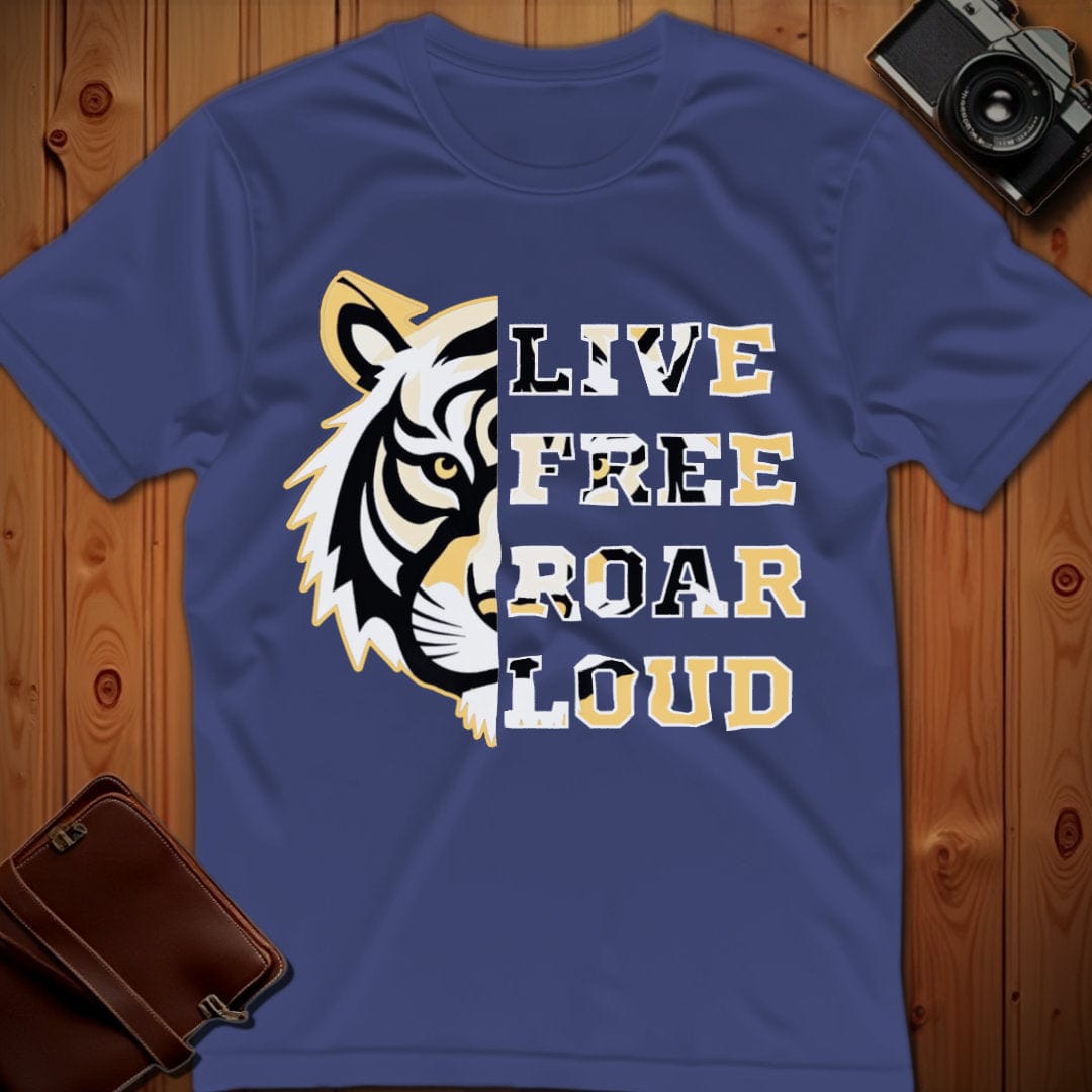 Tiger Tee β Live Free Roar Loud β Bold Vibrant Art