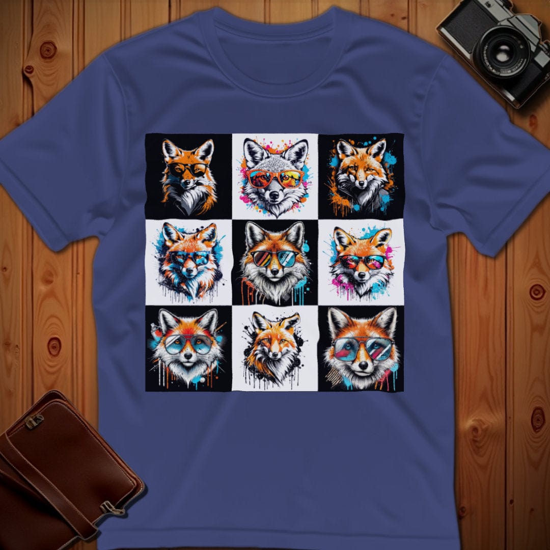 Fox Tee β Checkerboard β Bold Vibrant Art