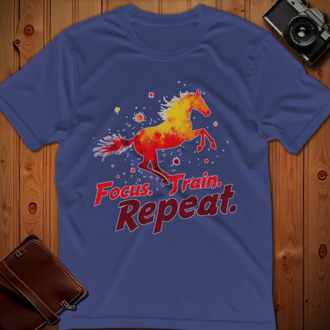 Horse Tee β Focus Train Repeat β Bold Vibrant Art