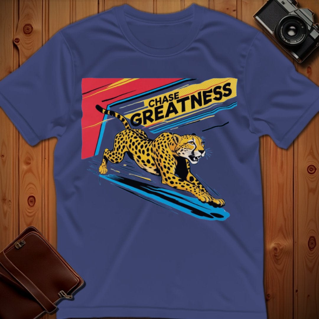 Cheetah Tee β Chase Greatness β Bold Vibrant Art
