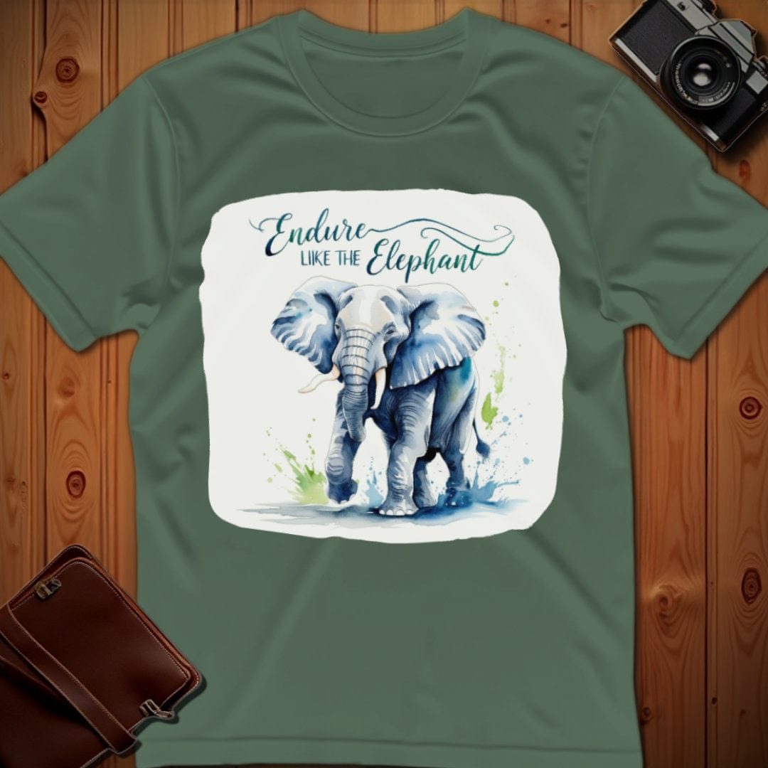 Elephant Tee β Endure Like The β Bold Vibrant Art
