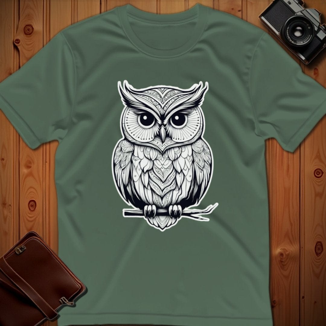 Owl Tee β On Branch β Bold Vibrant Art