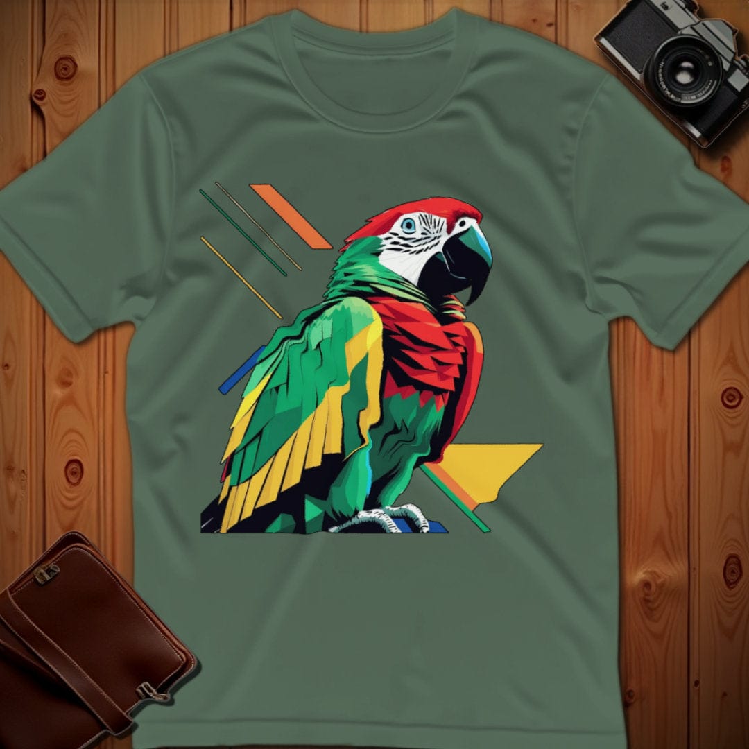 Parrot Tee β Geometric β Bold Vibrant Art