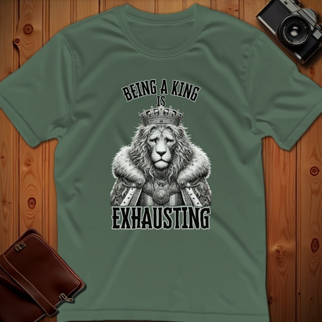 Lion Tee β Being a King is Exhausting β Bold Vibrant Art