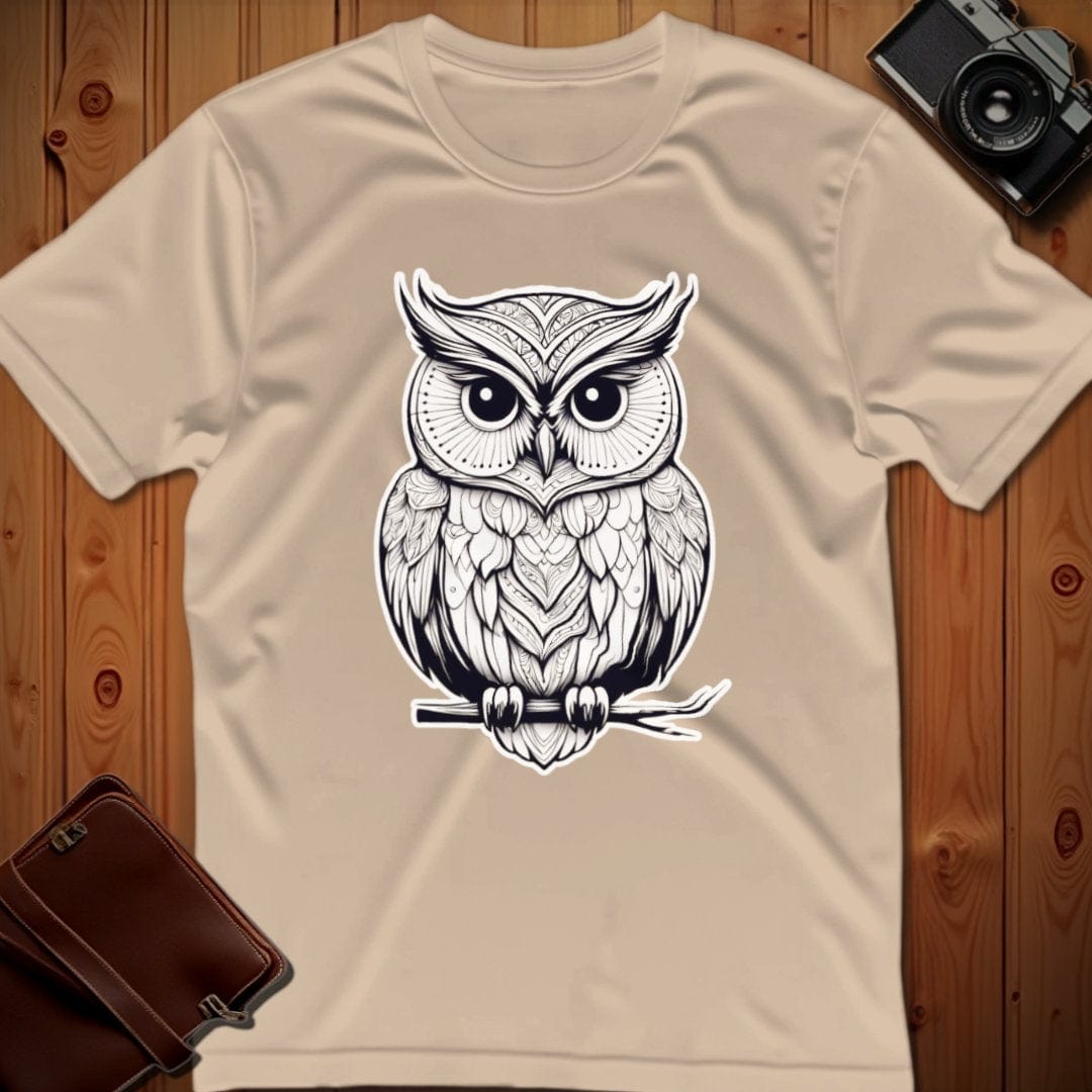 Owl Tee β On Branch β Bold Vibrant Art
