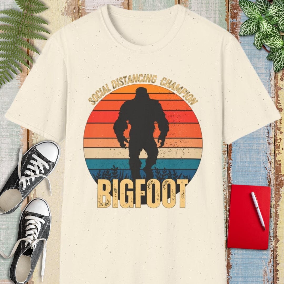 Bigfoot Tee β Social Distancing Champion β Bold Vibrant Art