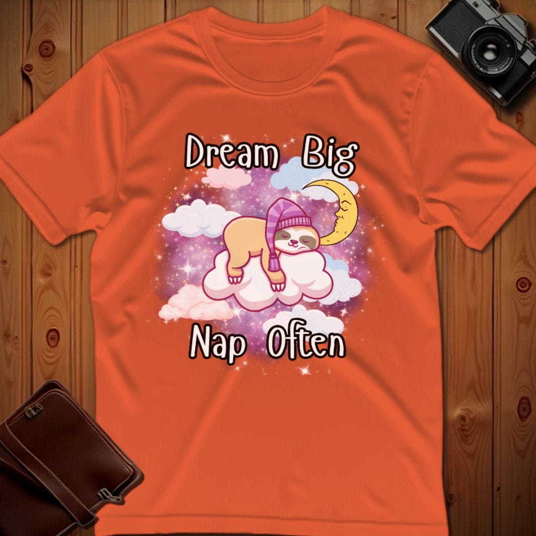 Sloth Tee β Dream Big Nap Often β Bold Vibrant Art