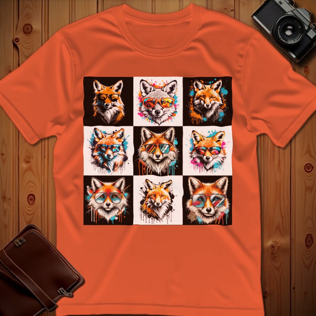 Fox Tee β Checkerboard β Bold Vibrant Art