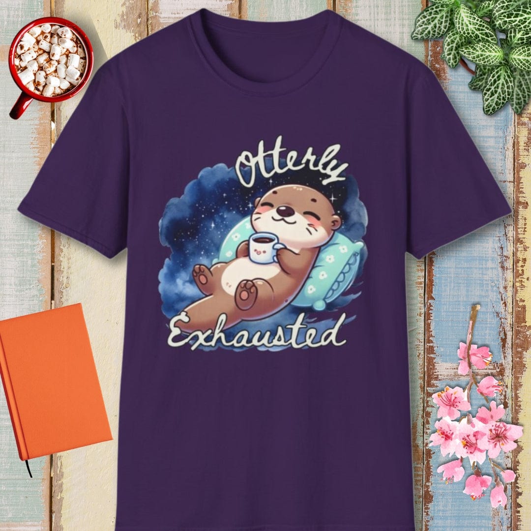 Otter Tee – Otterly Exhausted– Bold Vibrant Art