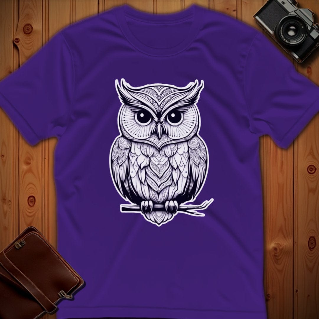 Owl Tee β On Branch β Bold Vibrant Art