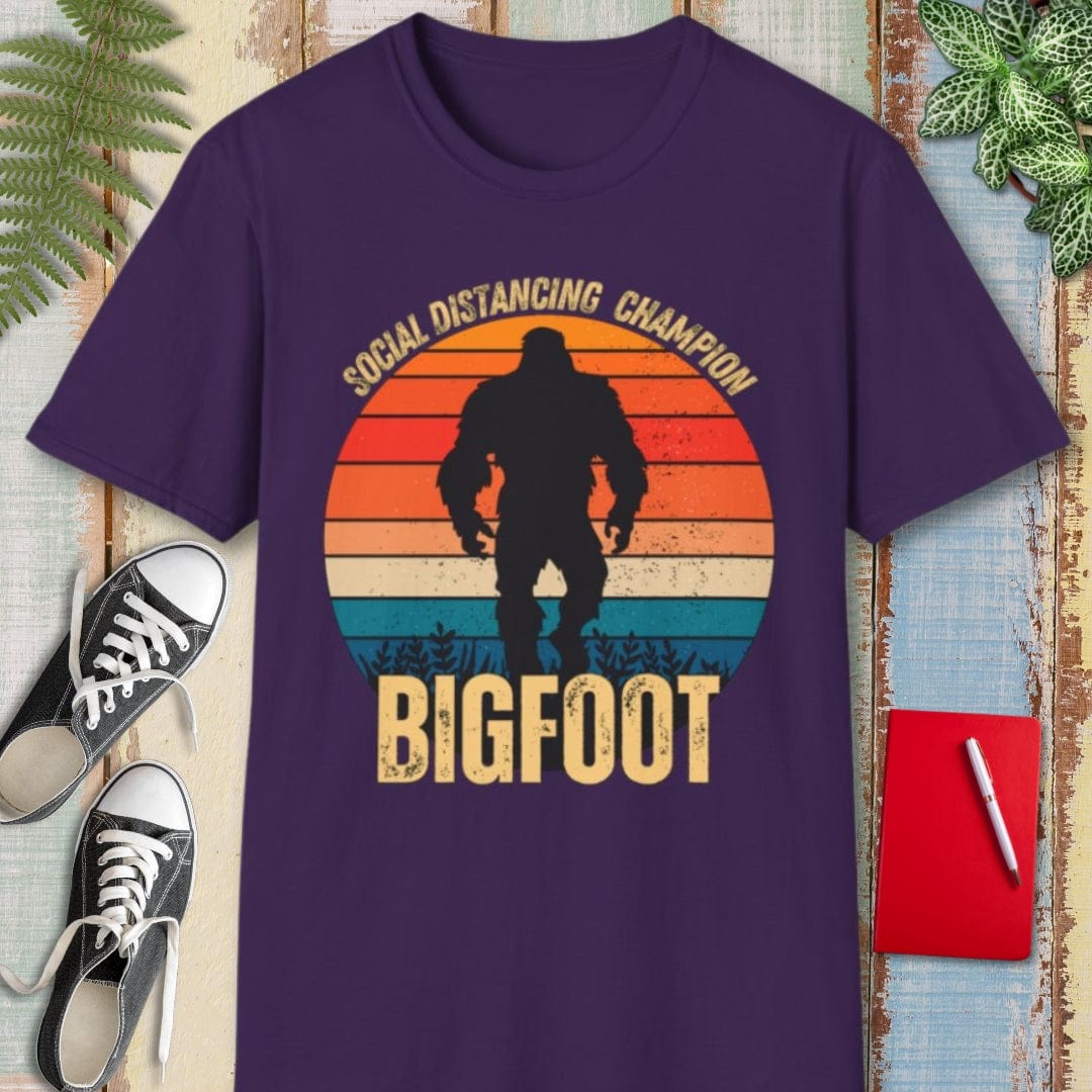 Bigfoot Tee β Social Distancing Champion β Bold Vibrant Art