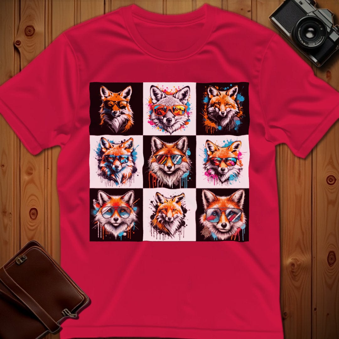 Fox Tee β Checkerboard β Bold Vibrant Art