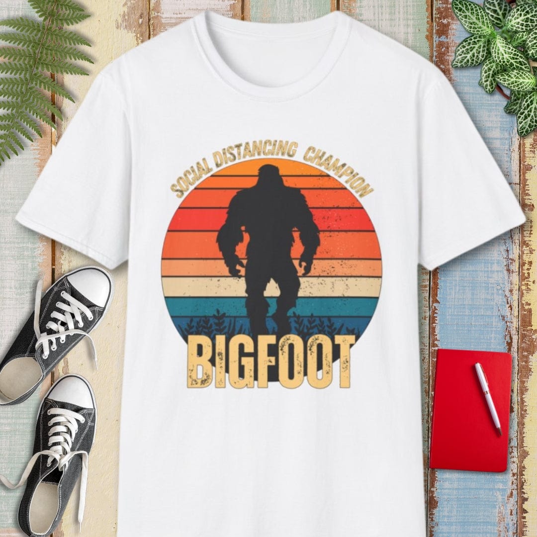 Bigfoot Tee β Social Distancing Champion β Bold Vibrant Art