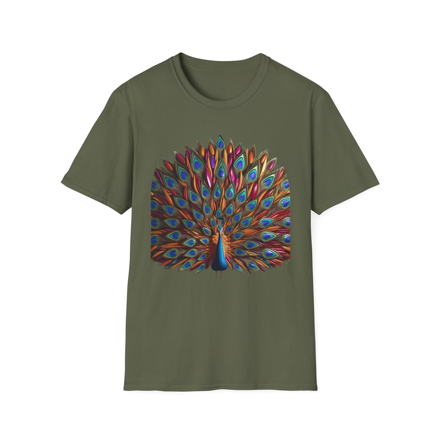 Teardrop Feathered Peacock T-Shirt