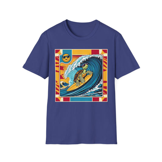 Surfing Turtle Pop Art T-Shirt