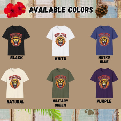 Lion Tee – Beast Mode Activated – Bold Vibrant Art