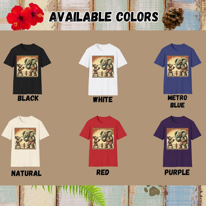 Mouse, Elephant Tee – Boxing Match – Boxing – Bold Vibrant Art