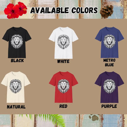 Lion Tee – Minimalist – Bold Vibrant Art