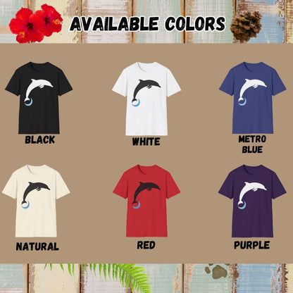 Dolphin Tee – Jumping Minimalist – Bold Vibrant Art
