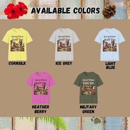 Fox, Owl, Bear Tee – Know When 2 Hold ‘Em – Bold Vibrant Art