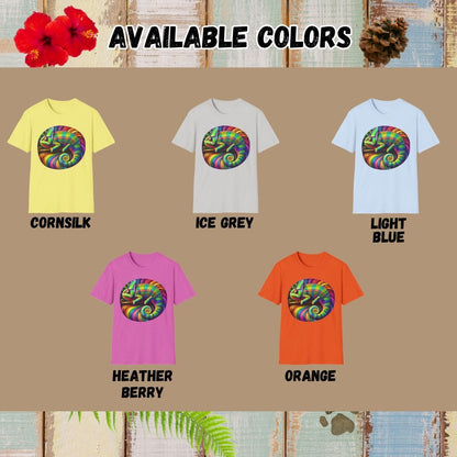 Chameleon Tee – Rainbow – Bold Vibrant Art