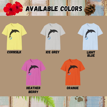 Dolphin Tee – Jumping Minimalist – Bold Vibrant Art
