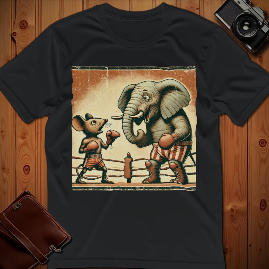 Mouse, Elephant Tee – Boxing Match – Boxing – Bold Vibrant Art