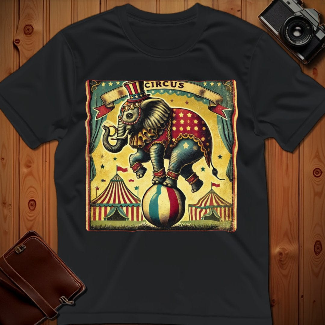 Elephant Tee – Vintage Circus – Bold Vibrant Art