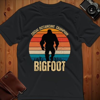 Bigfoot Tee – Social Distancing Champion – Bold Vibrant Art
